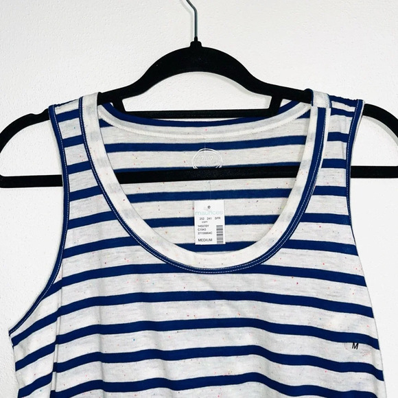 Maurices NWT 24/7 White & Blue Striped Flecked Forever Tank Top Medium Women’s - Picture 3 of 11